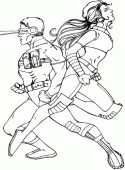 coloring picture of Cyclops and White Queen