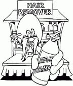coloring picture of Sam with some bottle of Hair Remover