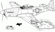 coloring picture of Mustang aircraft