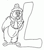 coloring picture of L owl
