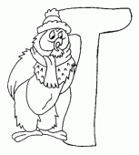 coloring picture of T owl