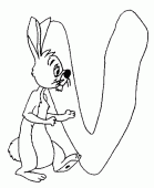 coloring picture of V rabbit