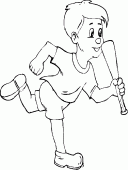 coloring picture of a child runs to mark points