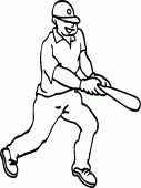 coloring picture of hitter uses its bat to return the ball