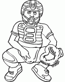 coloring picture of the receiver is squatted to catch the ball
