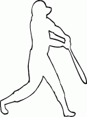 coloring picture of the silhouette of a player of baseball
