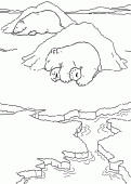 coloring picture of polar bears nap