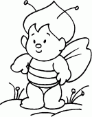 coloring picture of little bee