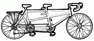 coloring picture of a tandem bicycle is a bike with two seats located one behind the other