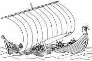 coloring picture of Viking ship drakkar