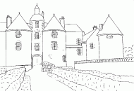 coloring picture of castle of Middle Ages