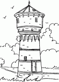 coloring picture of water tower