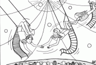 coloring picture of pictures of trapezists