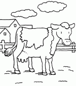 coloring picture of cow farm