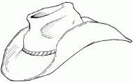 coloring picture of hat of cowboy