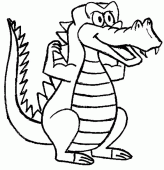 coloring picture of crocodile standing 2