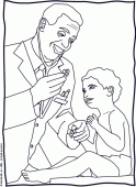 coloring picture of doctor examines the kid