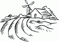 coloring picture of ploughed fields