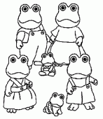 coloring picture of family frog
