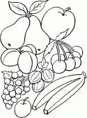 coloring picture of Basket of fruits