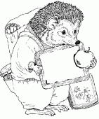 coloring picture of hedgehog go to school