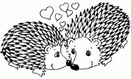 coloring picture of hedgehogs and love