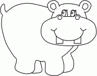 coloring picture of European Hippopotamus