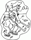 coloring picture of ice hockey outside