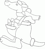 coloring picture of kangaroo for christmas