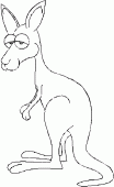 coloring picture of simple kangaroo