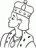coloring picture of the young king with his crown on his head