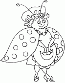 coloring picture of big mother ladybird