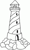 coloring picture of a lighthouse on an island