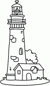 coloring picture of house of the guard of the lighthouse
