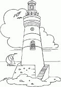 coloring picture of lighthouse with staircases