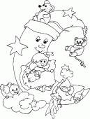 coloring picture of the moon in the dreams of the children