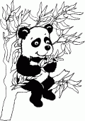 coloring picture of a panda in a tree