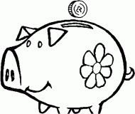coloring picture of pig money box
