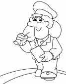 coloring picture of postman withe somes letters