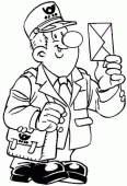 coloring picture of postman
