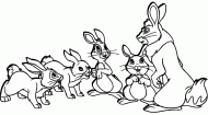 coloring picture of a family of rabbits