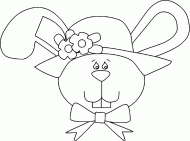 coloring picture of bunny with a hat