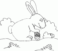 coloring picture of rabbit that hides chocolate