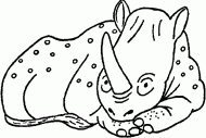 coloring picture of rhinoceros is sleeping