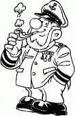 coloring picture of Captain smoking his pipe