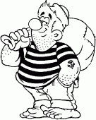 coloring picture of funny sailor without shoes