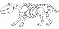 coloring picture of dog skeleton