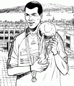 coloring picture of Zidane with the world cup