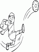 coloring picture of shoot of a soccer player
