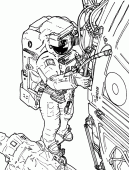 coloring picture of astronaut in outer space
